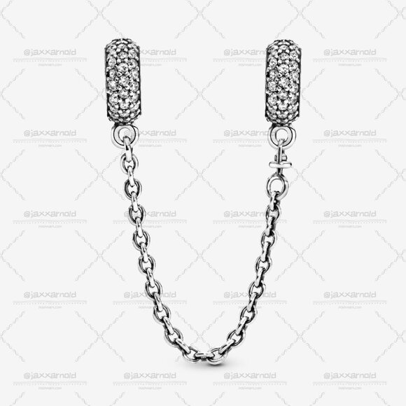 Pandora Sparkling Pavรฉ Safety Chain Charm - Picture 2 of 4